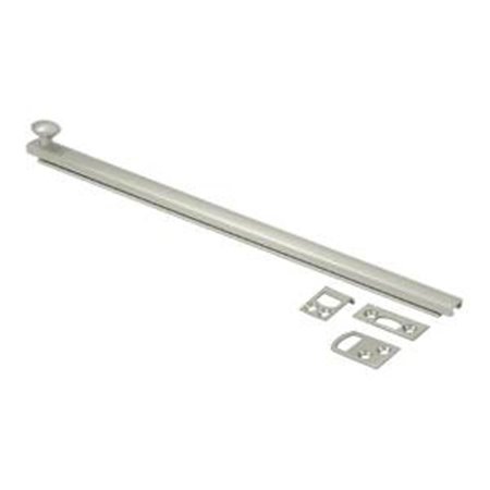 DENDESIGNS 12 in. Heavy Duty Surface Bolt with Concealed Screw; Satin Nickel - Solid DE563154